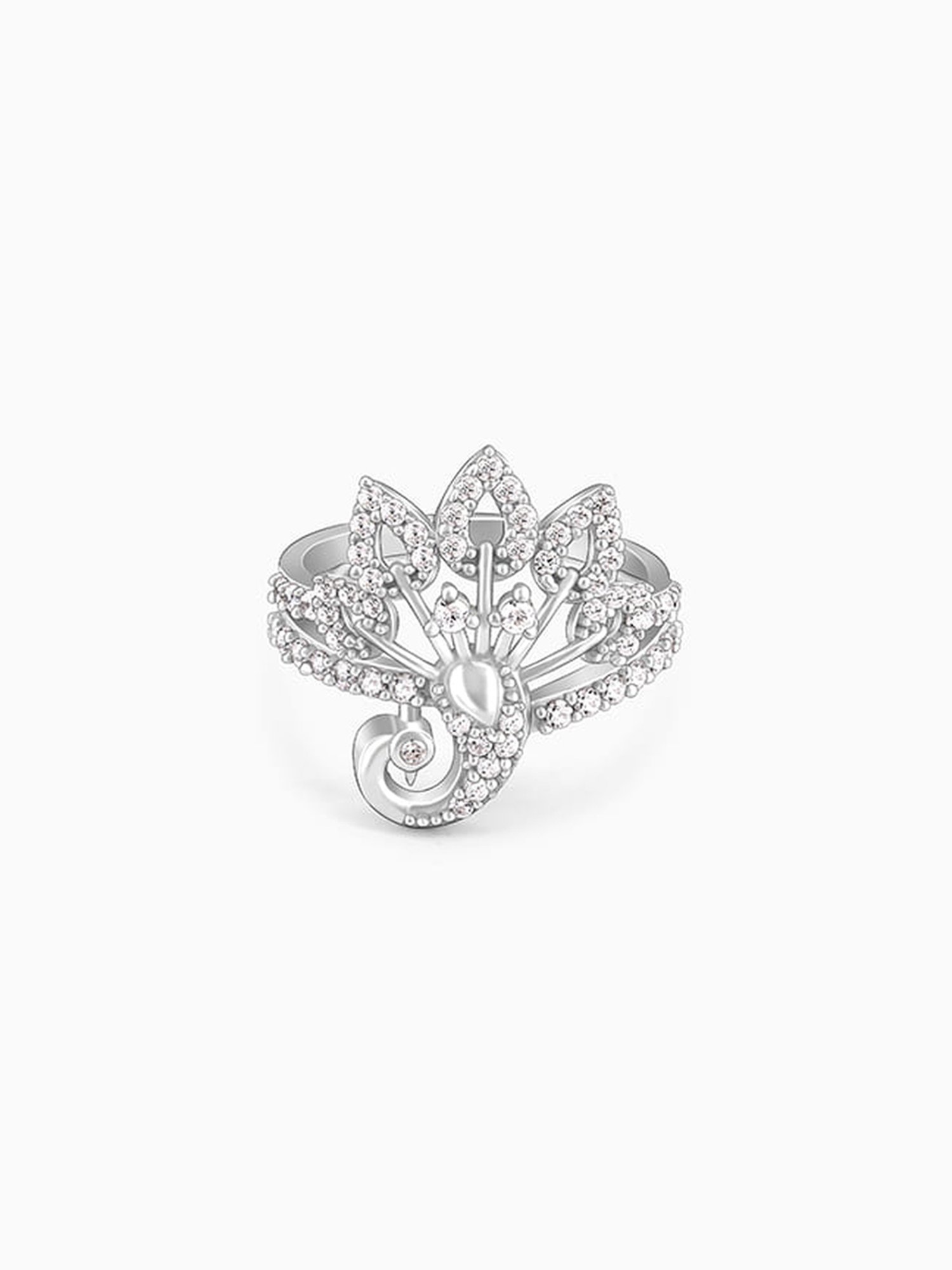 GIVA 925 Silver Peacock On a Throne Ring for Women & Girls