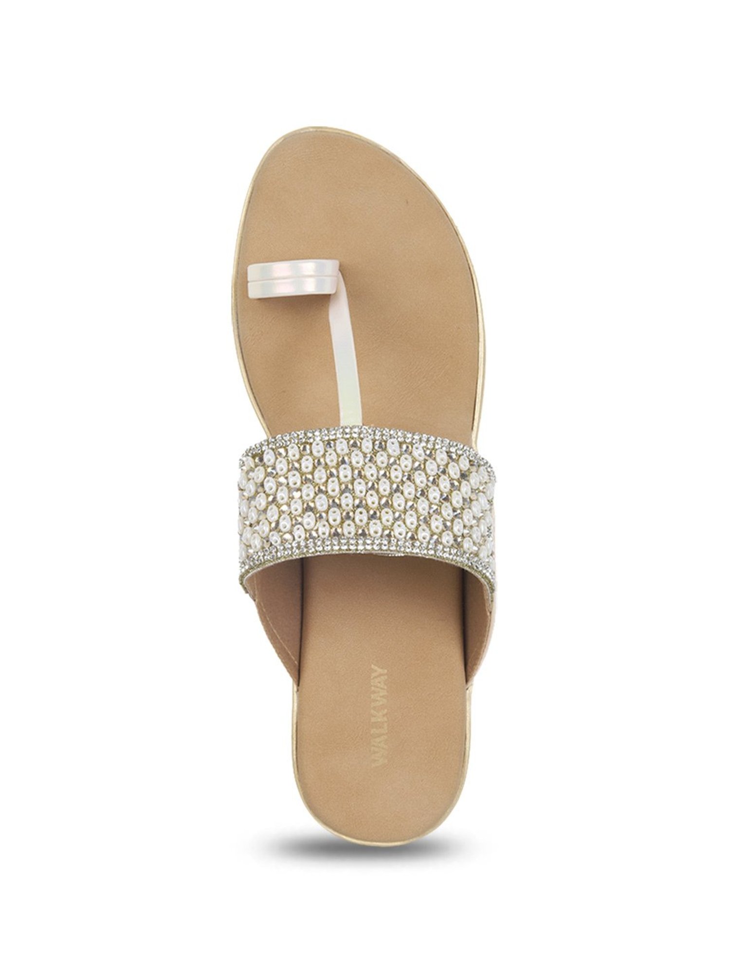 Walkway Women's Silver Toe Ring Sandals