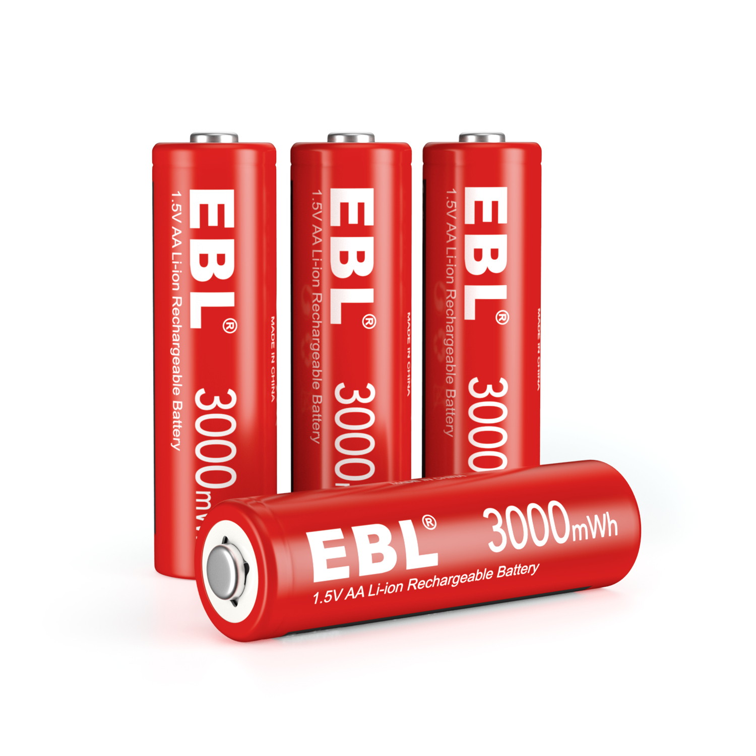 EBL AA Li-ion Rechargeable 3000mWh Lithium Batteries, 1.5V Constant Voltage Battery for Toys and Phone