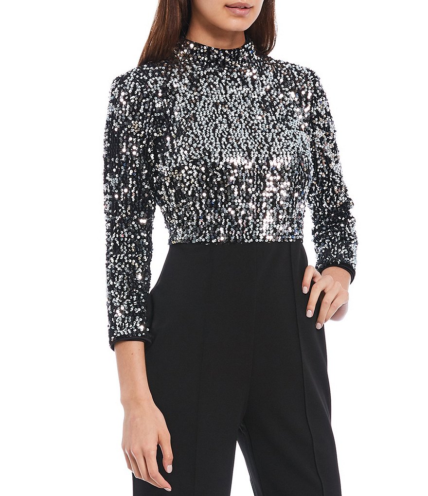 Ignite Evenings Foil Trim Asymmetric Cape Jumpsuit