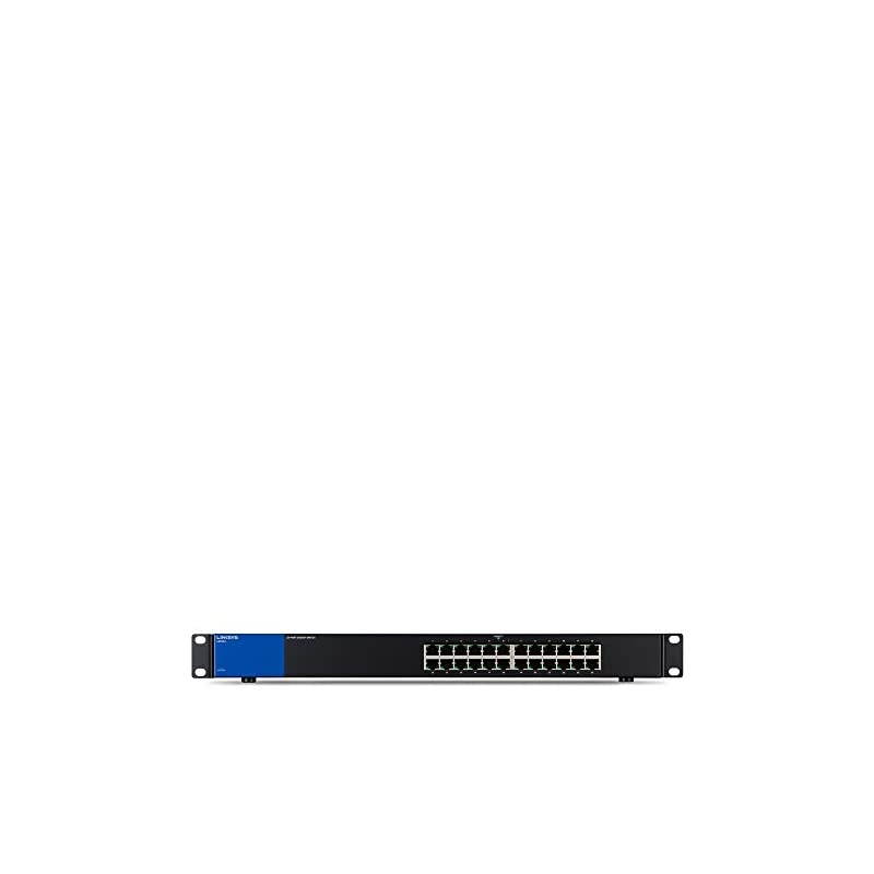 Business LGS124 24-Port Rackmount Gigabit Ethernet Unmanaged Network Switch I Metal Enclosure,Black; blue