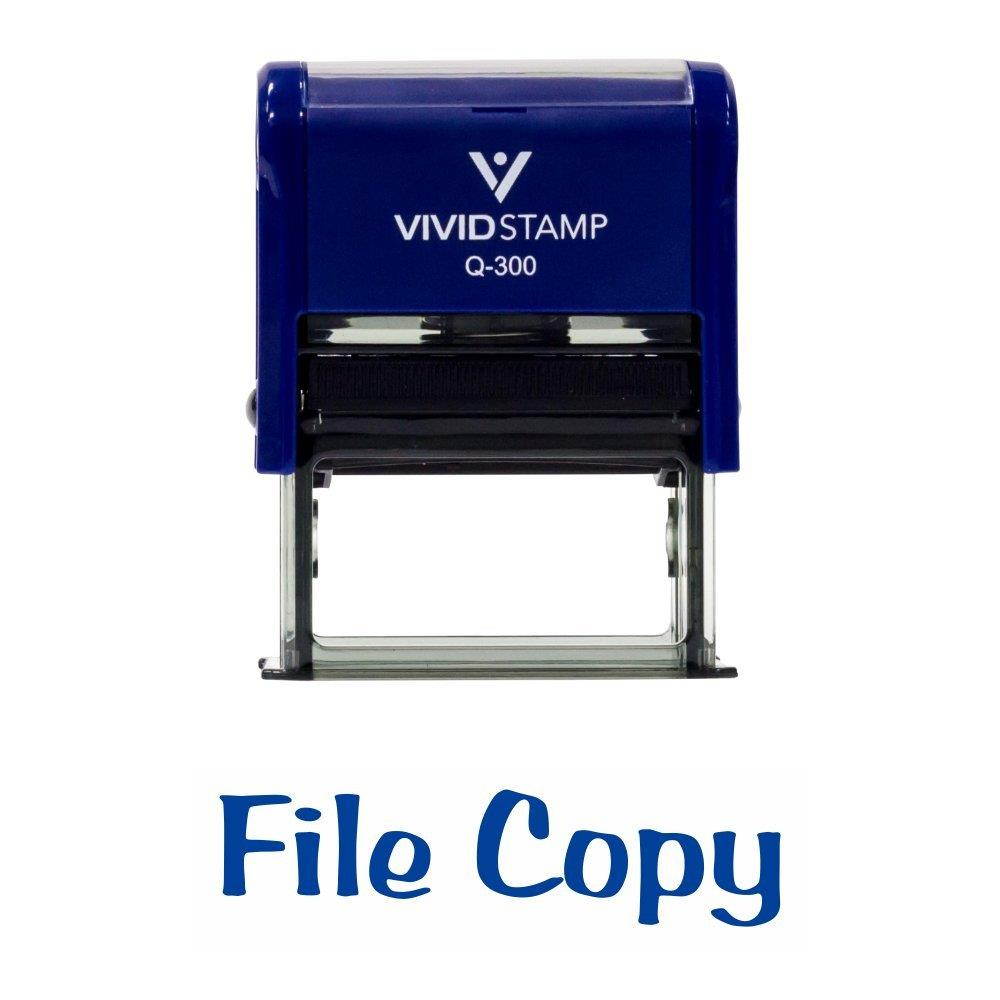 FILE COPY Self-Inking Office Rubber Stamp (Blue) - Large