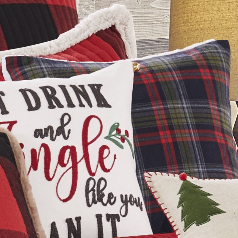 Christmas 14.0" Cardinal On Branch Pillow Berries Red Bird Home Decor  -  Decorative Pillow