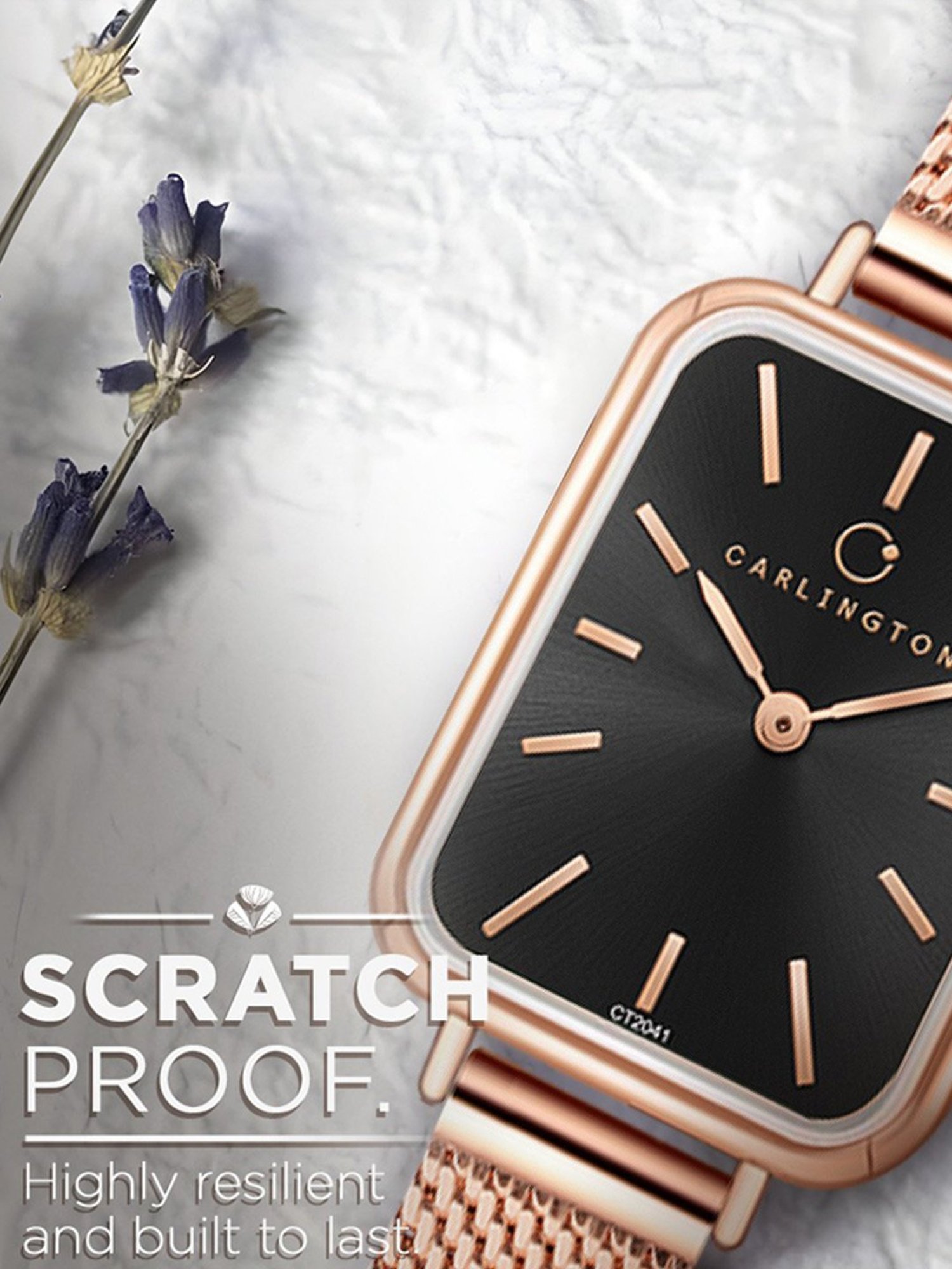 Carlington Iconic 2041 RoseBlack Analog Watch for Women