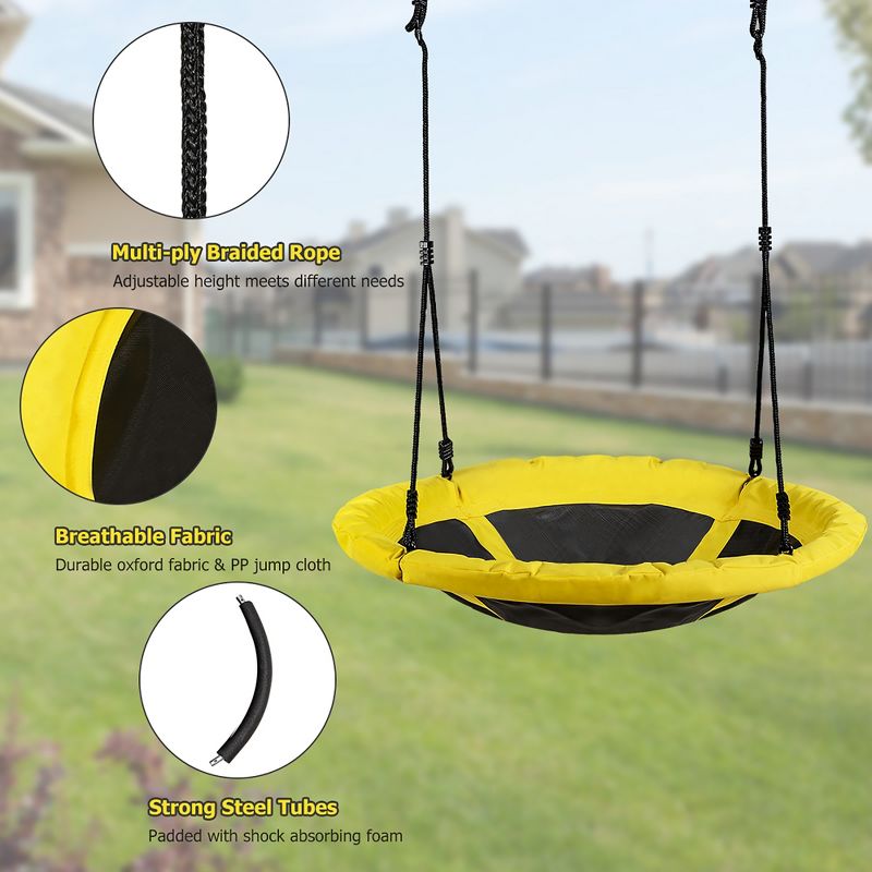 Costway 40'' Flying Saucer Round Tree Swing Kids Outdoor Play Set Gift w/Adjustable Ropes
