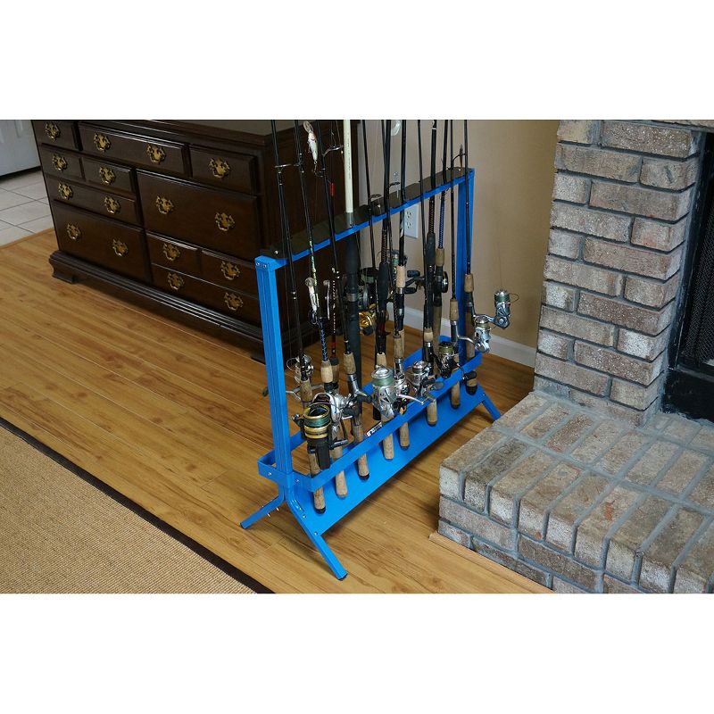 Viking Solutions VFR001 22 Rod Floor or Deck Powder Coat Steel Vertical Fishing Rod and Reel Holder Rack