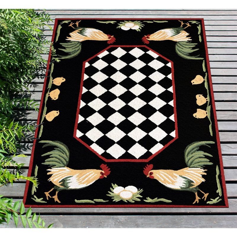 2'X3' Rooster Accent Rug Black - Liora Manne