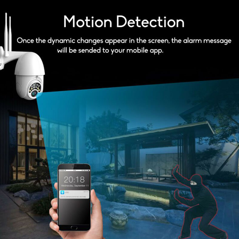 Ochine 360-degree Smart Practical Wireless WiFi Connection Outdoor Waterproof 1080p Dome Camera