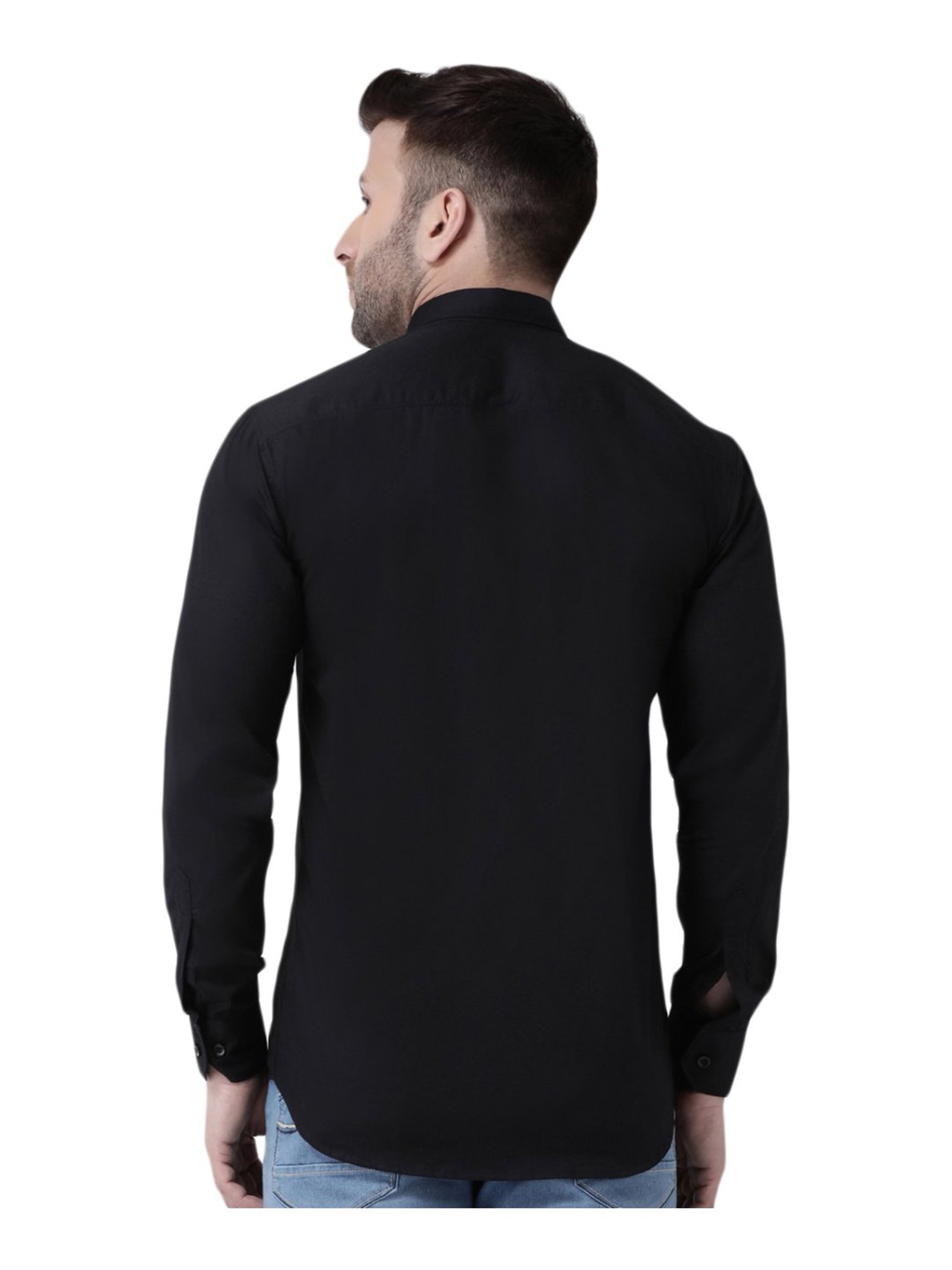 Hang Up Black Cotton Slim Fit Shirt
