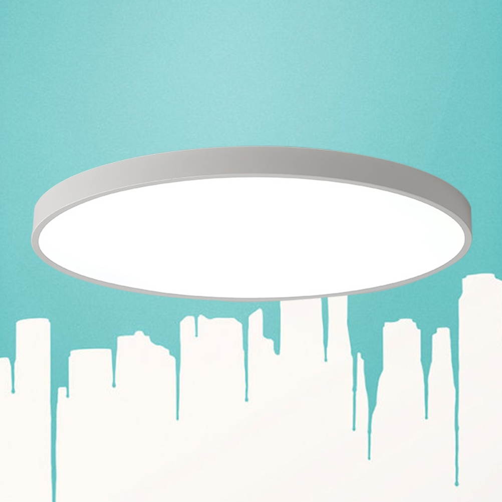 Modern LED Ceiling Light Round Simple Ultra Thin Lamps for Dining Room Balcony Bedroom Living Room (Orange-Yellow, 30cm, 12W White Light)