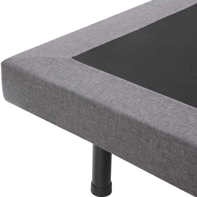 Classic Brands Adjustable Upholstered Comfort Bed Base with 3 Adjustable Leg Heights, Head and Foot Massage, 2 USB Ports, and Wireless Remote, Twin XL