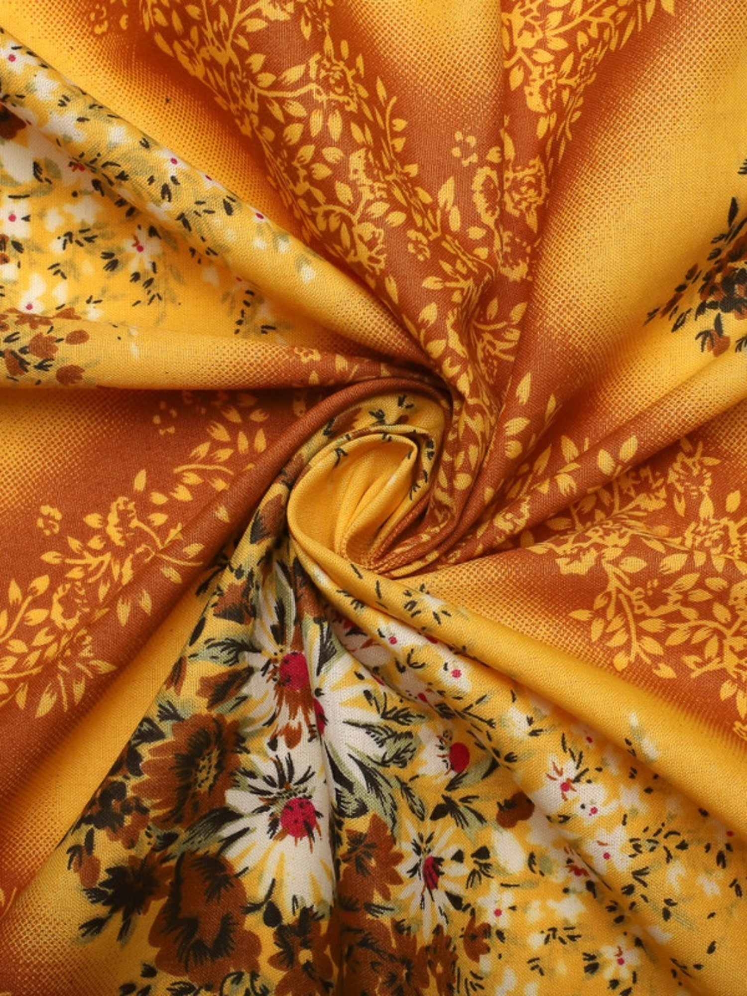 Dhrohar Printed Yellow Cotton 180 TC Double Bedsheet with 2 Pillow covers