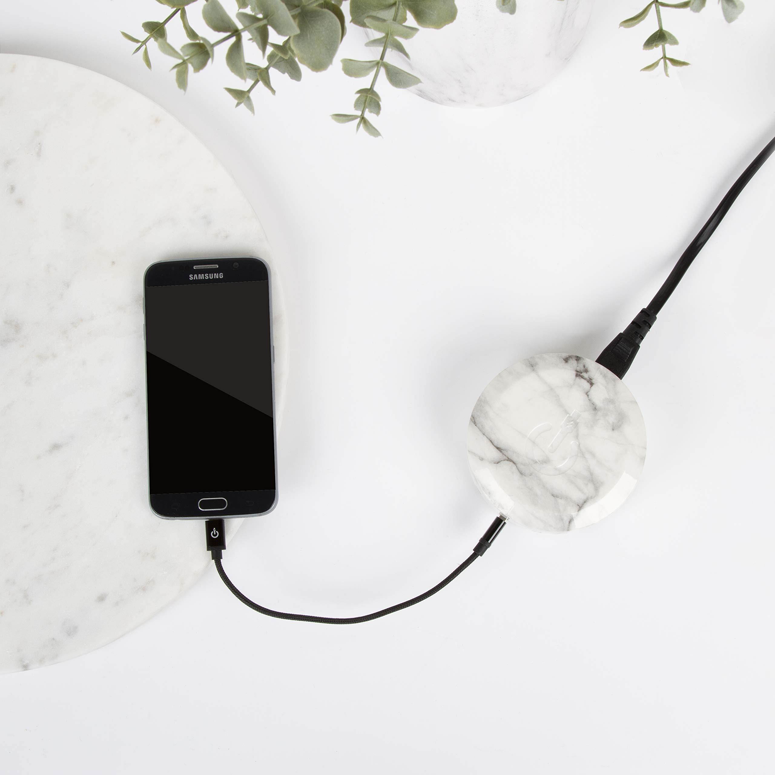 ChargeHub X7 Signature, 7-Port USB Charger Desktop Charging Station - SmartSpeed Technology for iPhone X/8/7/6 Plus, iPad, Galaxy S9/S8/S7, Nexus, LG & Other Devices (Marble)