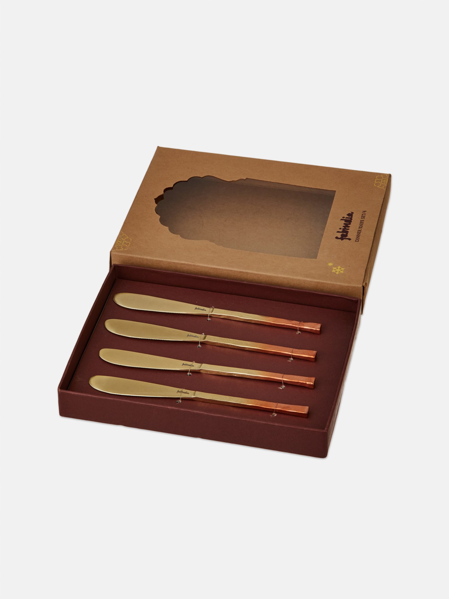 Fabindia Home Maaya Gold Stainless Steel Dinner Knife - Set of 4