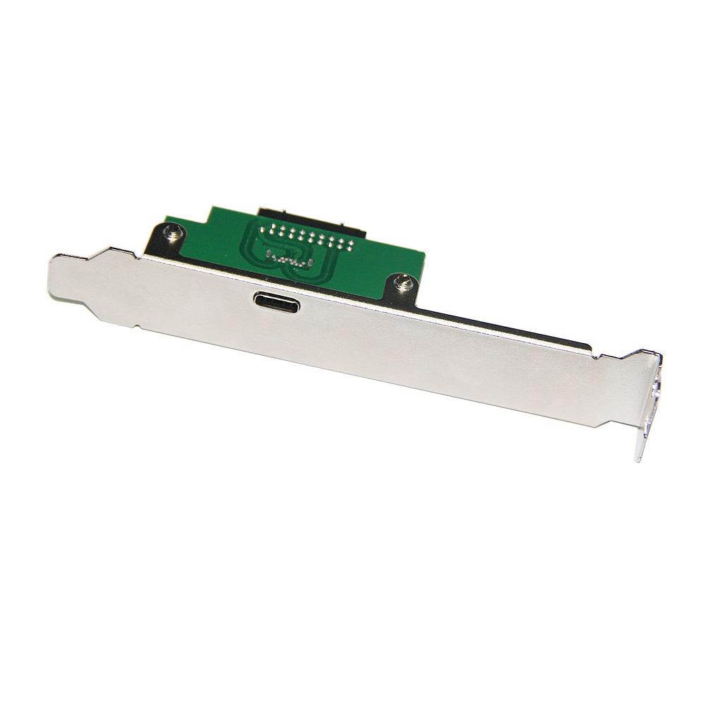 axGear USB 3.0 Motherboard 20 pin to USB-C 3.1 Type C 2 Port External Bracket Panel