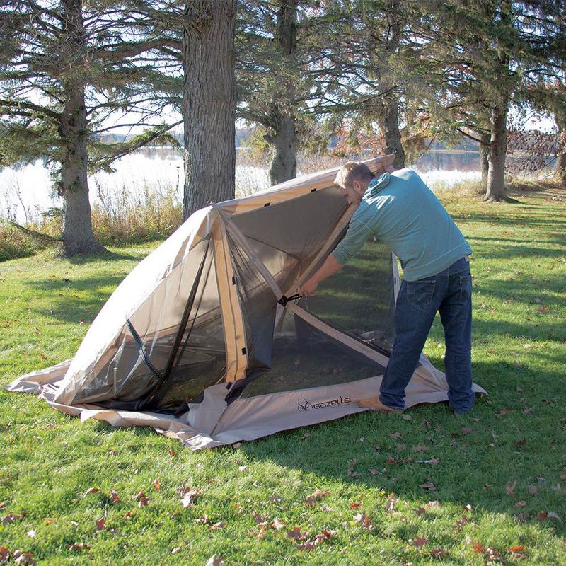 Gazelle G5 4 Person 5 Sided 115 x 106 Portable Canopy Gazebo Tent + Wind Panels