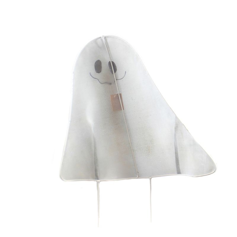 Halloween 19.5" Mesh Ghost Yard Stake Med Outside Decor  -  Decorative Garden Stakes