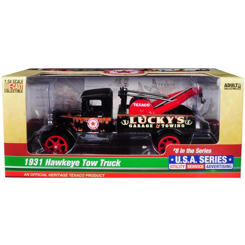 1931 Hawkeye "Texaco" Tow Truck "Lucky's Garage & Towing" Unrestored 1/34 Diecast Model by Autoworld