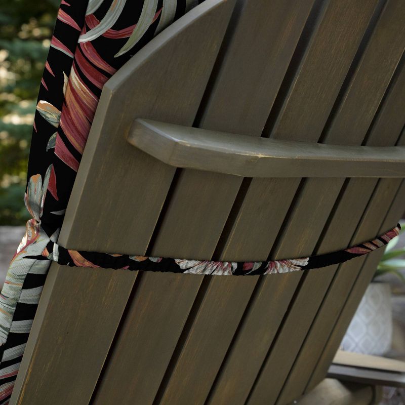 Arden Selections Simone Tropical Texture Outdoor Adirondack Chair Cushion Black