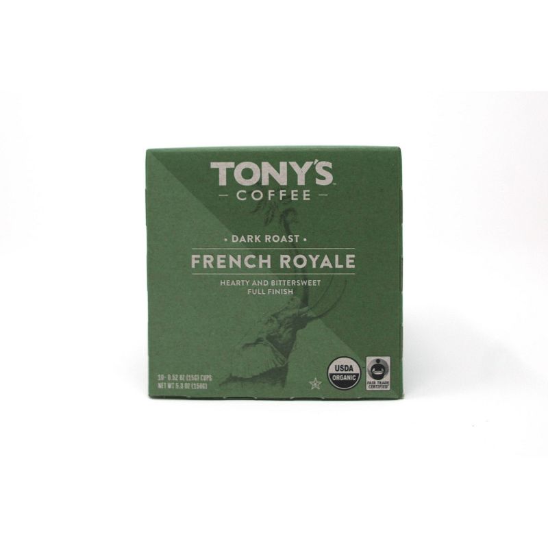Tony's Coffee French Royale Dark Roast Coffee - Single Serve Cups - 10ct