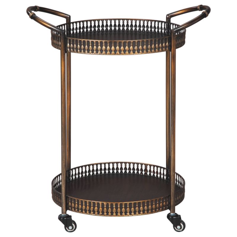 Flash Furniture Castleberry Rustic Wood Grain and Iron Kitchen Serving and Bar Cart