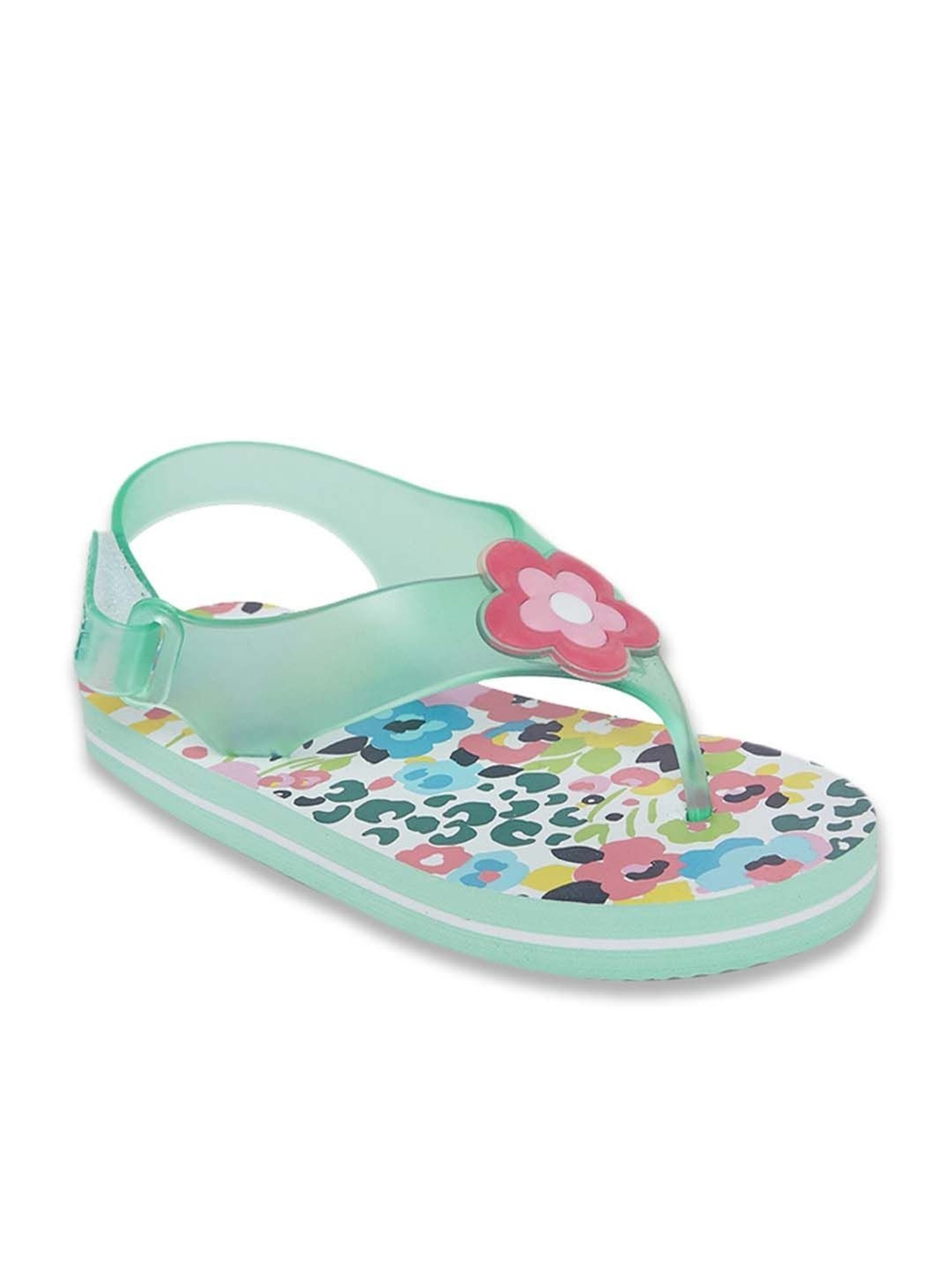 Pantaloons Junior Green & Pink Flip Flops