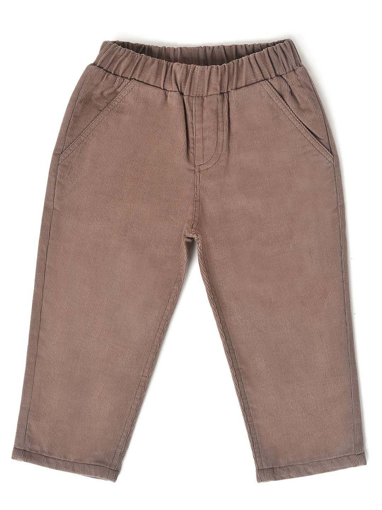 MiArcus Boys Brown Cotton Regular Fit Trousers