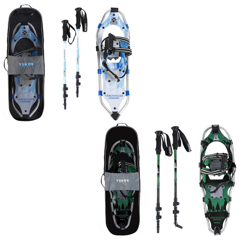 Yukon Charlie's Advanced 8x25 Womens and 8x25 Mens Snowshoe Kits w/ Poles & Bag