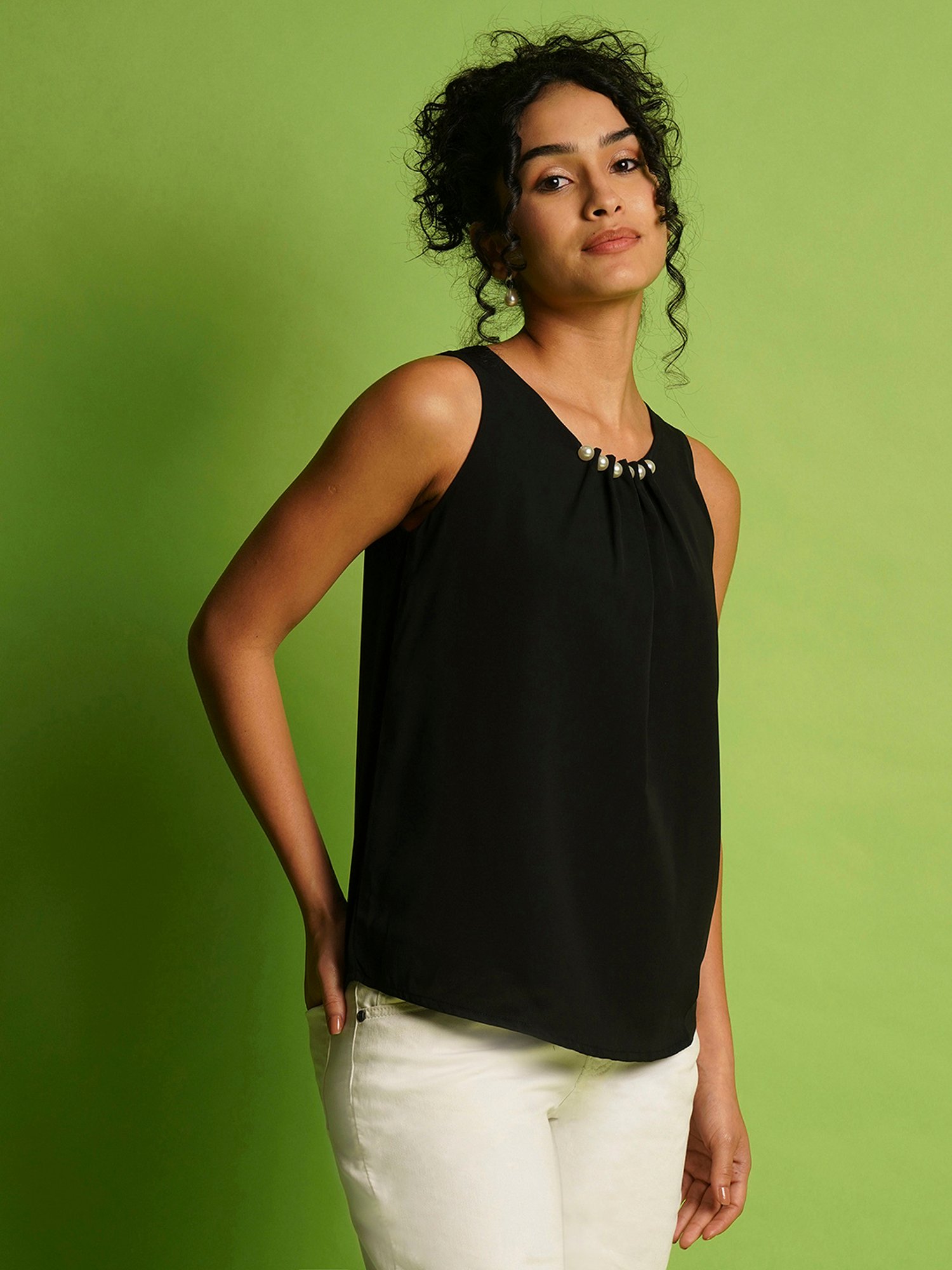 Globus Black Embellished Top