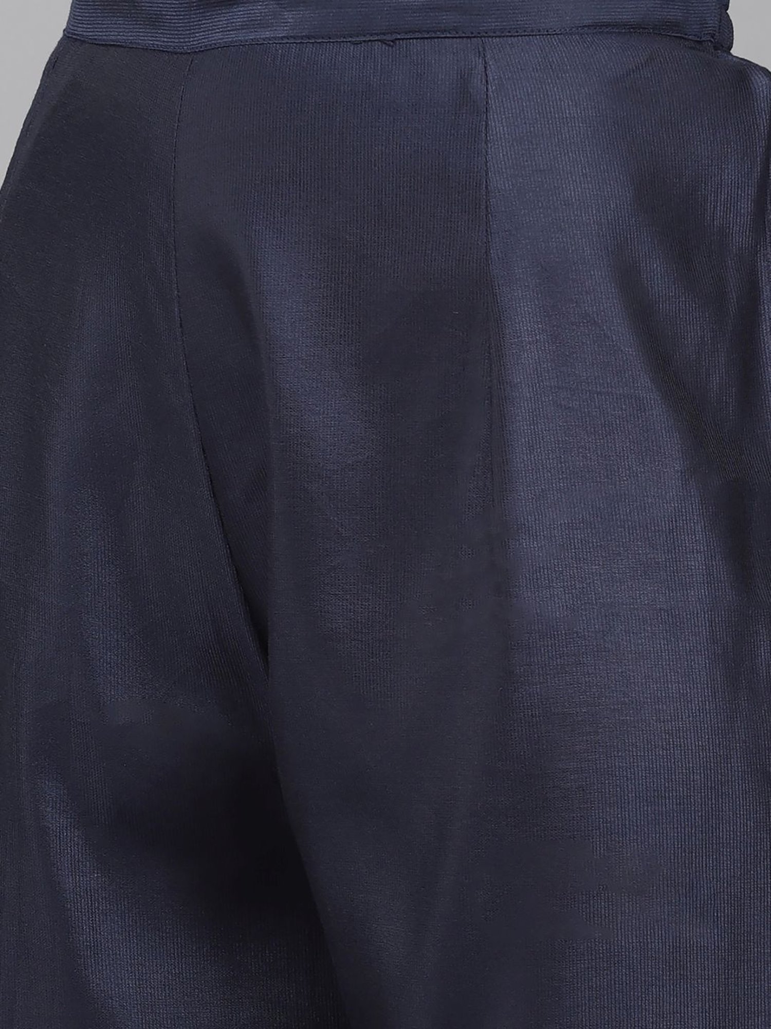 Indo Era Navy Printed Kurta Palazzo Set With Dupatta