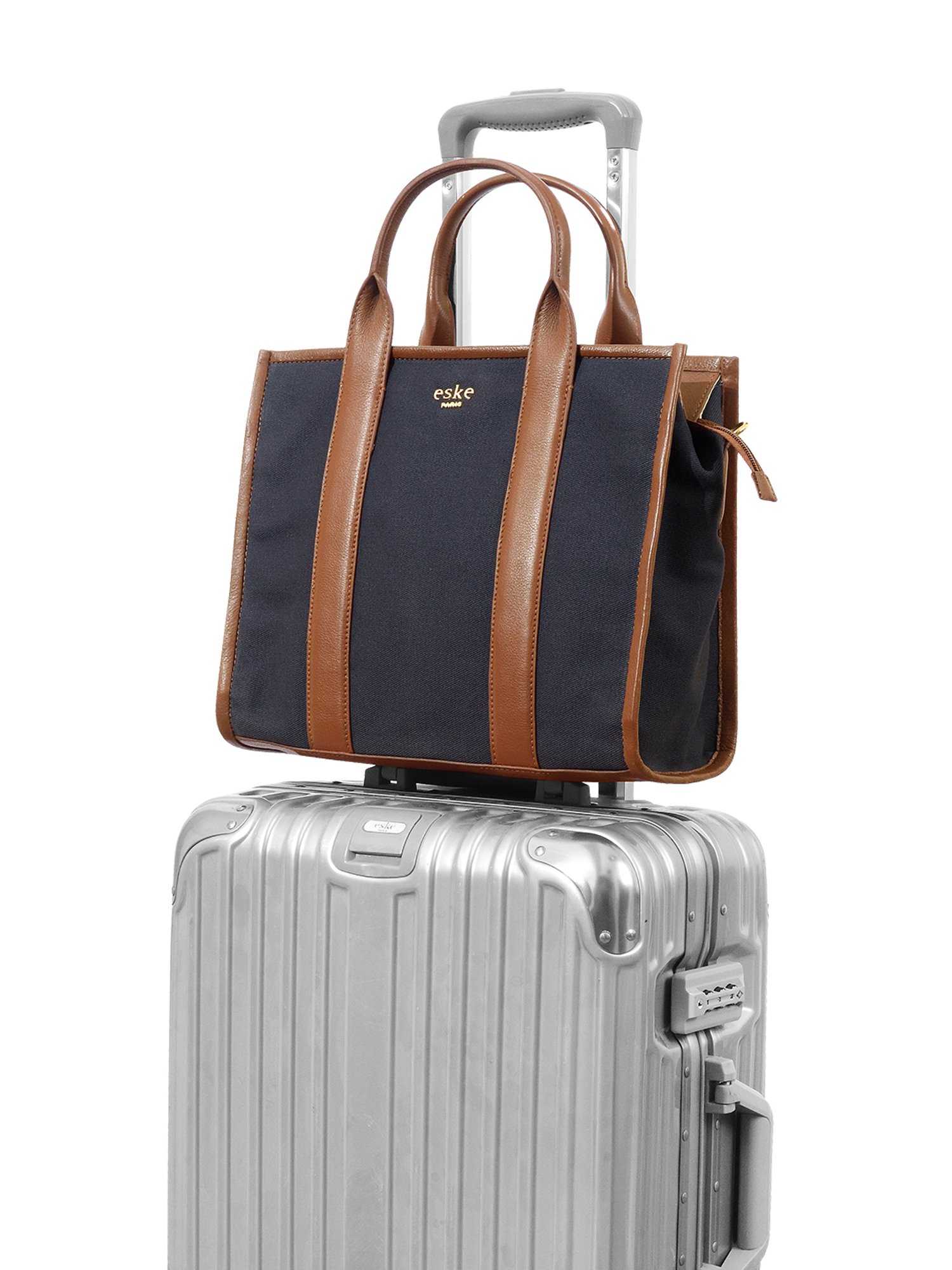 Eske Navy Blue Medium Tote Bag