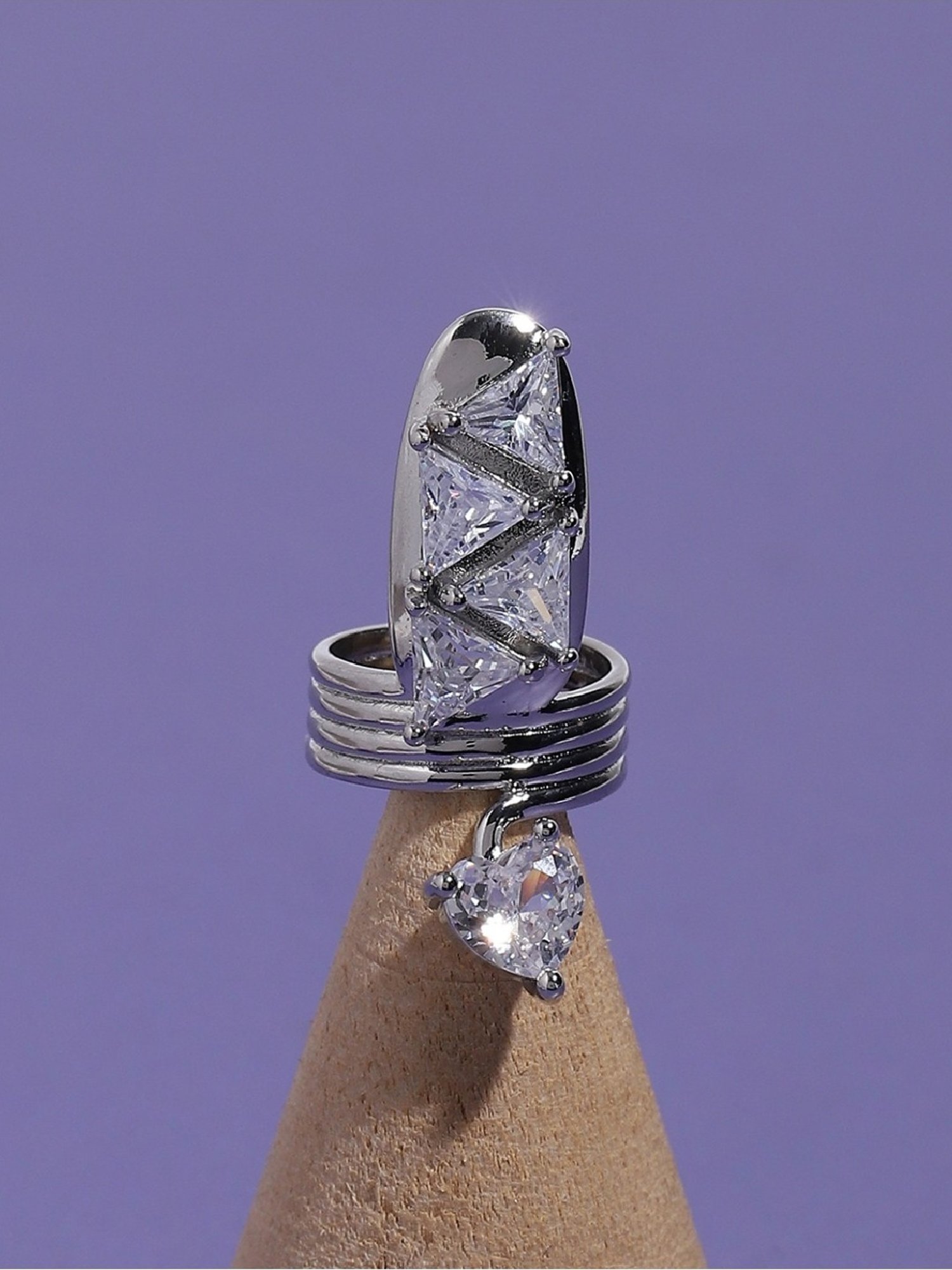 Sohi Silver-Plated Statement Ring