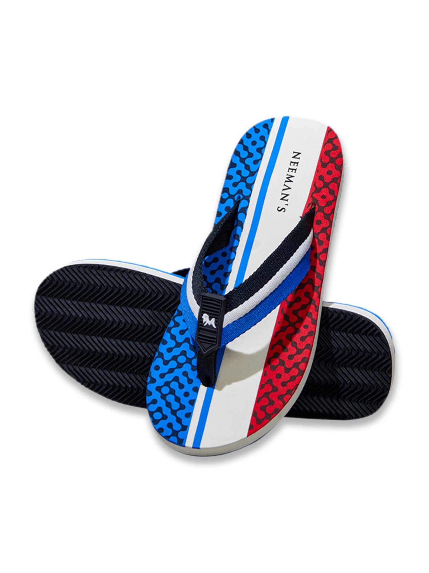 Neemans Men's Striped Fusion Multicolor Flip Flops
