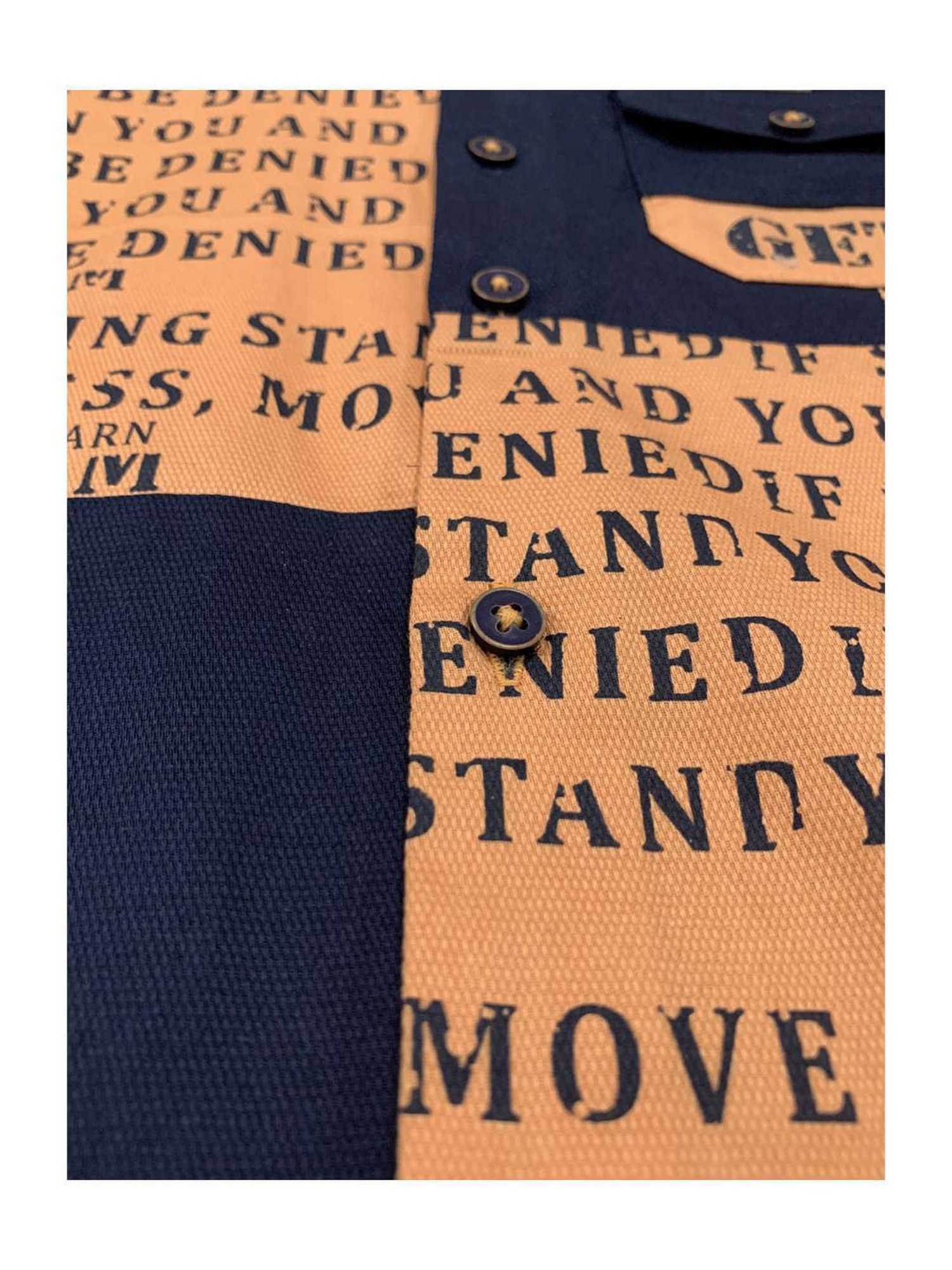 Cavio Kids Peach & Black Cotton Color Block Full Sleeves Shirt