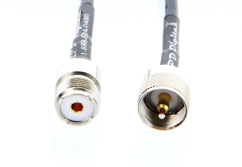 RG-58 Coaxial Extension Jumper Cable MIL-C-17D - PL-259 (UHF Male) to SO-239 (UHF Female) Connectors -US Made- (10 FT)