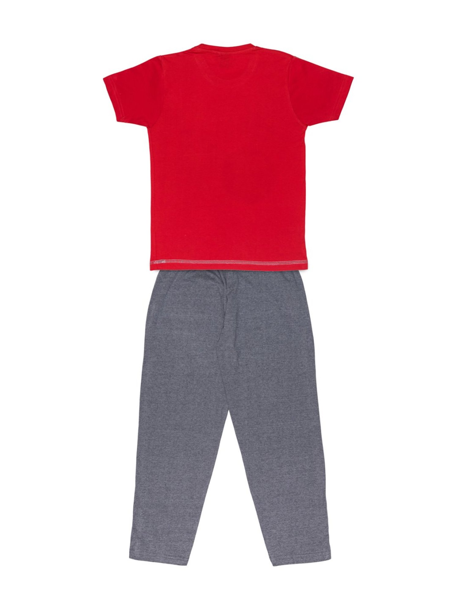 Todd N Teen Kids Red Cotton Graphic Print T-Shirt & Pants