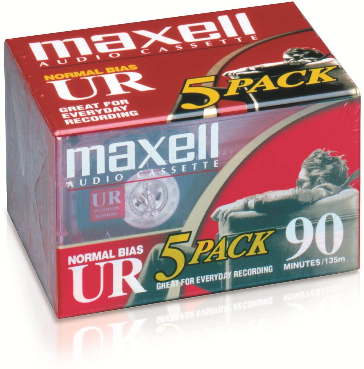 Maxell 90 min Recording Time Audio Cassettes (Pack of 5)