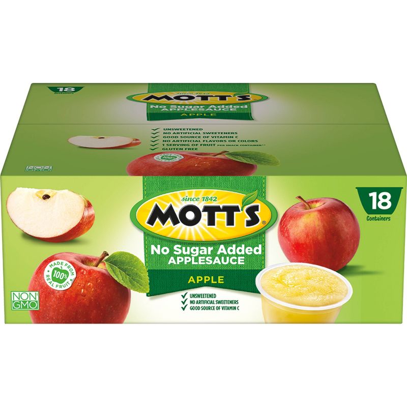 Mott's No Sugar Added Applesauce - 18ct