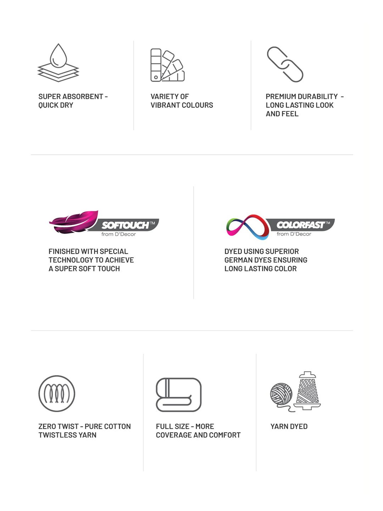 DDECOR Live beautiful Yellow & Orange Cotton 500 GSM Hand Towels - Set of 2