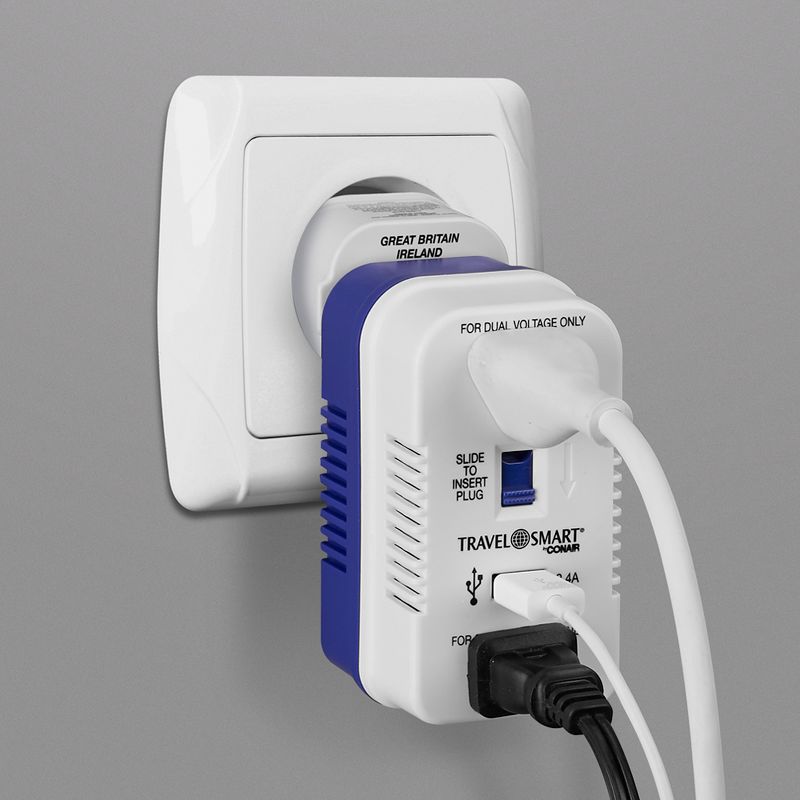 Travel Smart by Conair 2 Outlet Converter Set with USB Port
