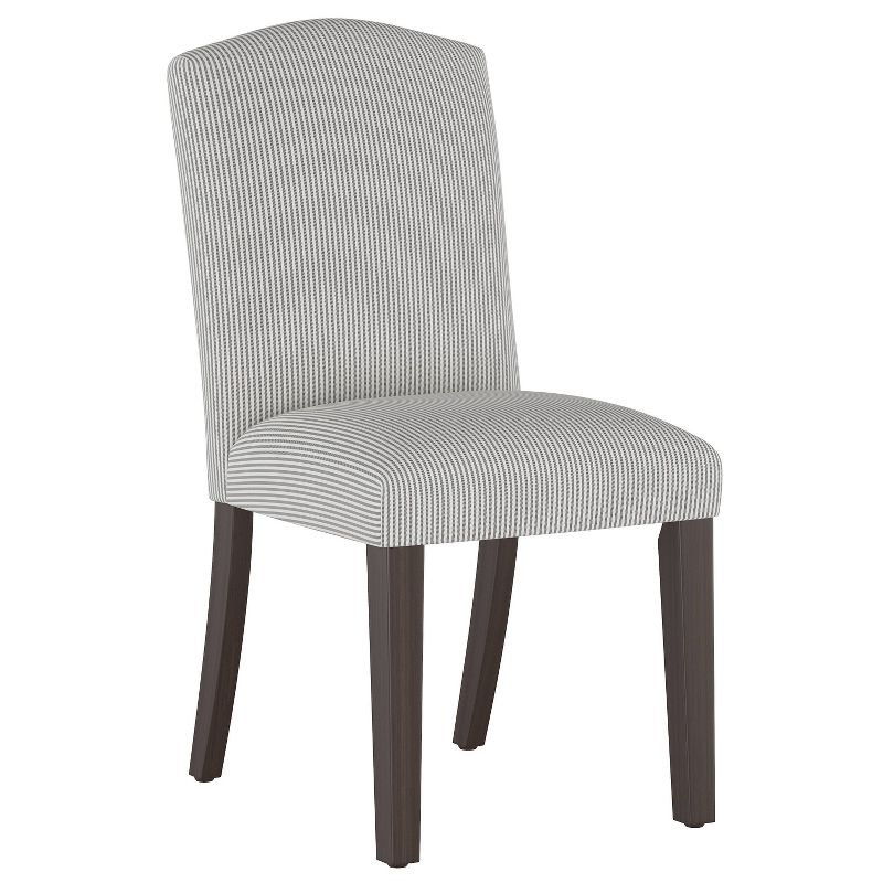 Camel Back Dining Chair Oxford Stripe Charcoal - Skyline Furniture