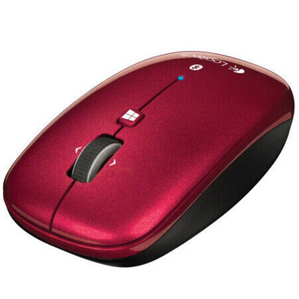 Logitech M557 1000DPI Optical Sensor Both-Hands Bluetooth Wireless Mouse- Red