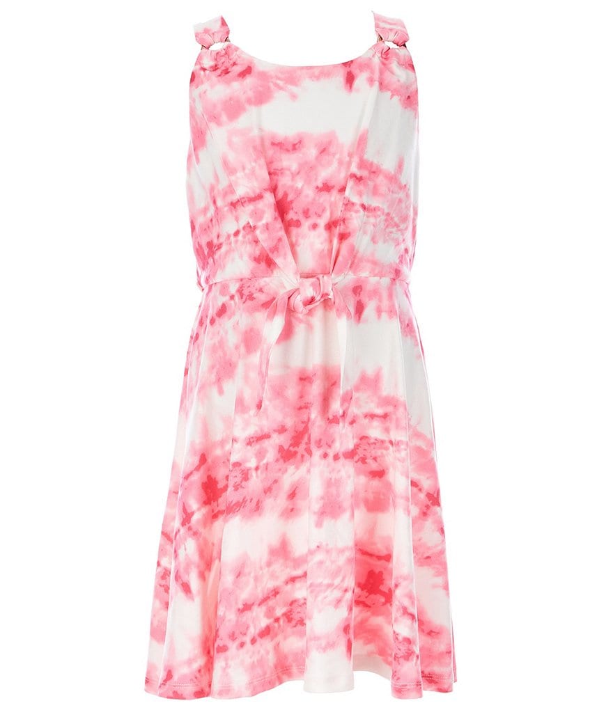 Xtraordinary Big Girls 7-16 Tie-Front Tie-Dye A-Line Dress