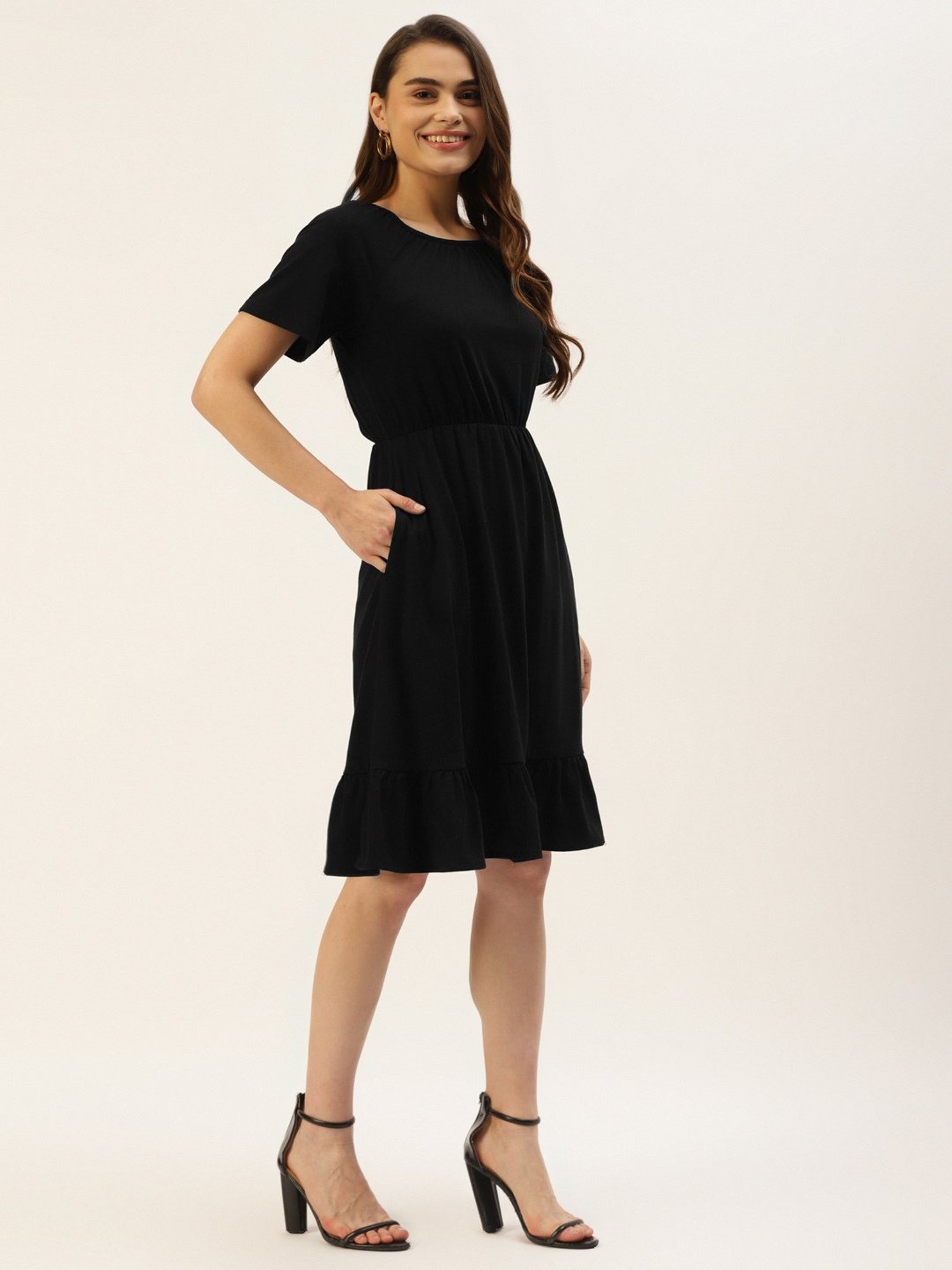 BRINNS Black Midi A Line Dress