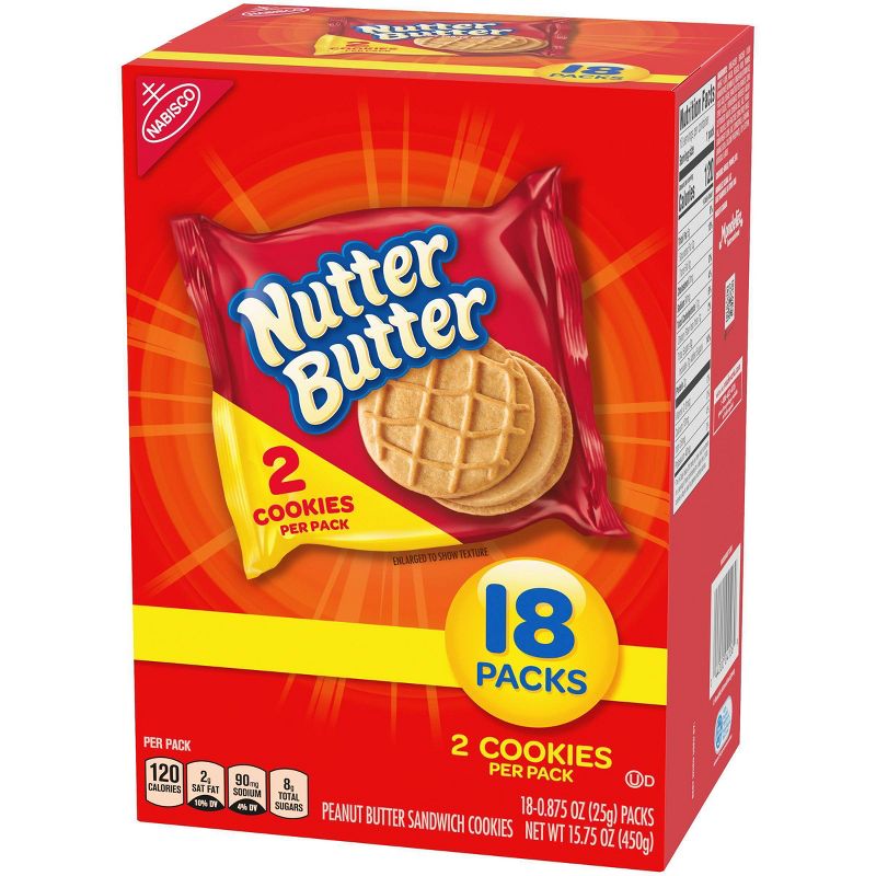 Nutter Butter Peanut Butter Sandwich Cookies - Multipack - 18ct