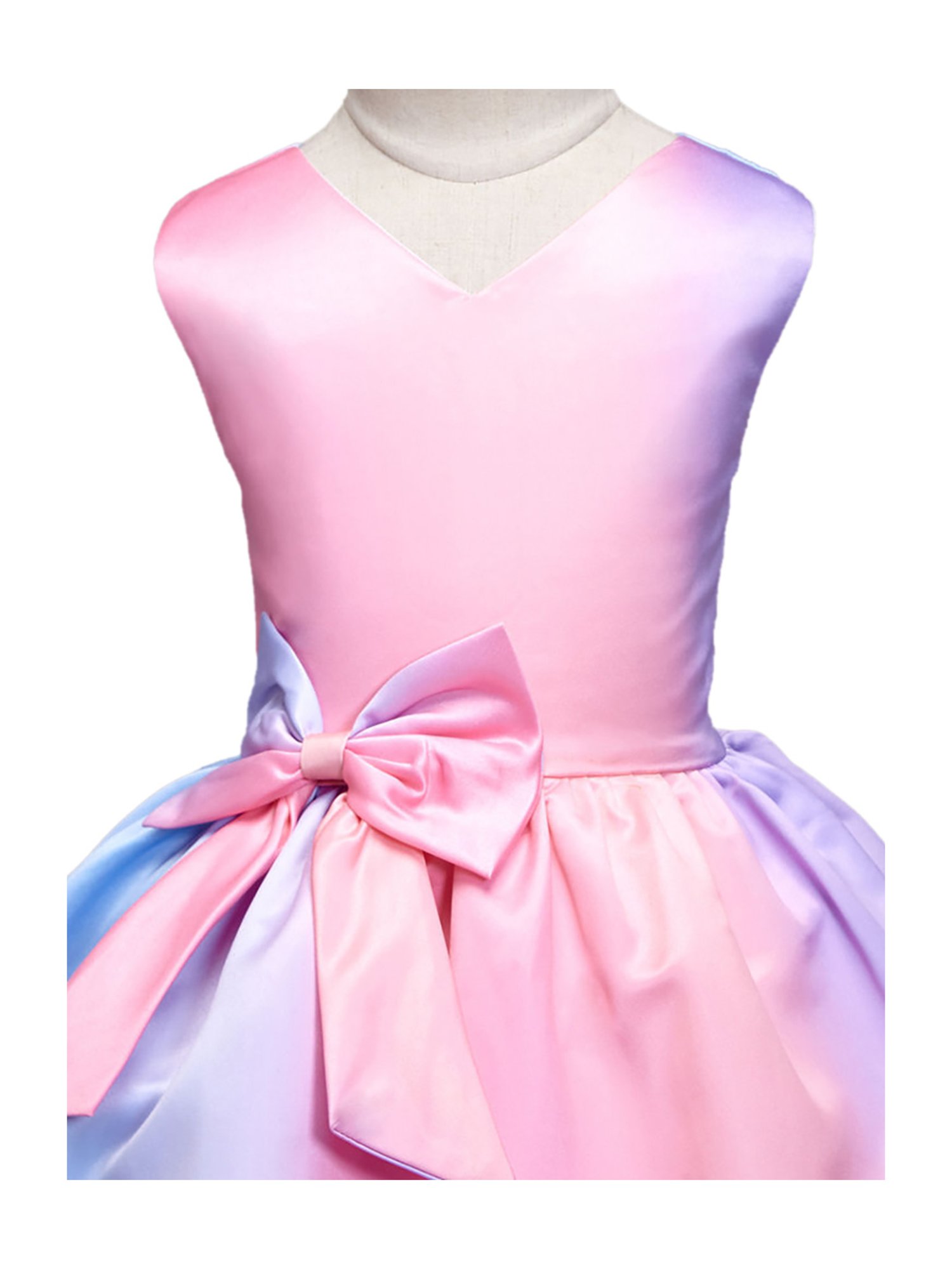 The Magic Wand Kids Multicolor Solid Dress with Bow