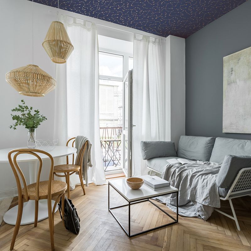 Tempaper Constellations Self Adhesive Removable Wallpaper Navy