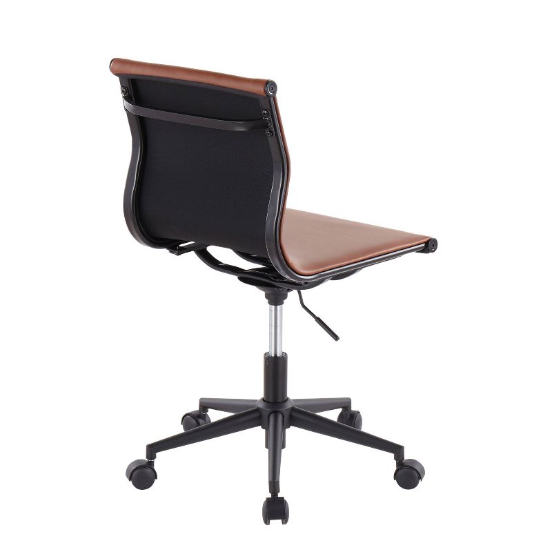 Mirage Contemporary Task Chair Steel/Faux Leather Black/Camel - LumiSource