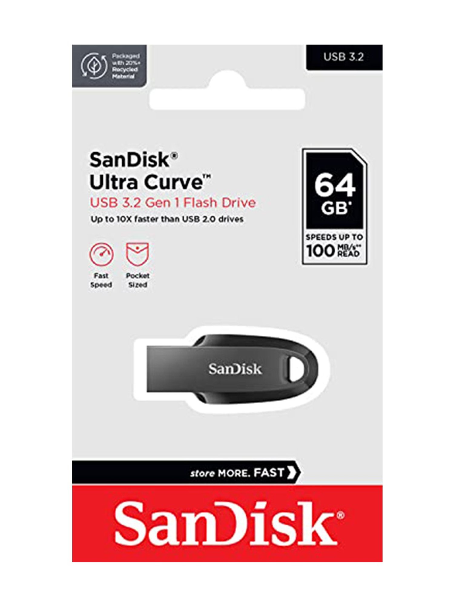 SanDisk Ultra Curve USB 3.2 64GB 100MBps R (Black)