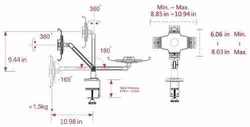Cotytech iPad Desk Mount Single Arm